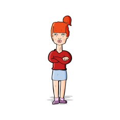 cartoon annoyed woman N75