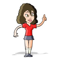 cartoon pretty woman with idea N28