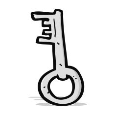 cartoon old key N4
