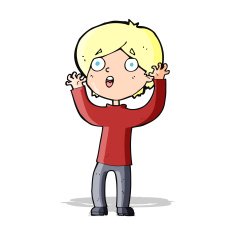 cartoon frightened man N44