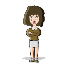 cartoon tough woman with folded arms N5
