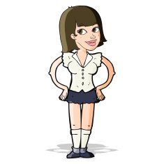 cartoon woman with hands on hips N77