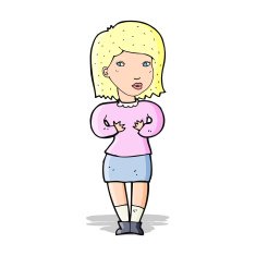 cartoon woman making excuses N7