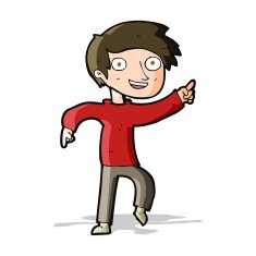 cartoon happy boy pointing N9