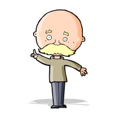 cartoon bald man with idea N9