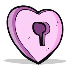 cartoon heart with keyhole N10