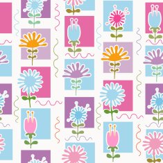 Retro Flowers Seamless Pattern