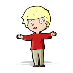 cartoon worried boy N14