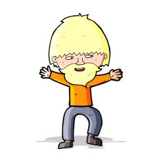 cartoon happy man with beard N17