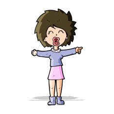 cartoon stressed out woman talking N5