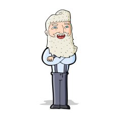 cartoon happy man with beard N18