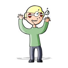 cartoon man with popping out eyes N12