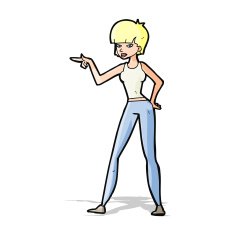 cartoon woman pointing N82
