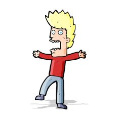 cartoon terrified man N118