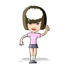 cartoon woman with idea N108