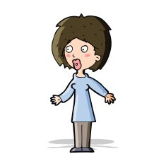 cartoon surprised woman N88
