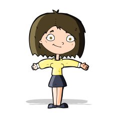 cartoon happy girl N48