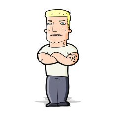 cartoon tough guy with folded arms N4