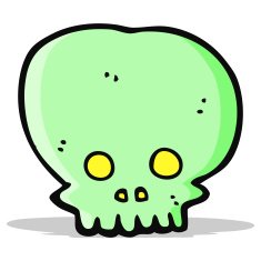 cartoon spooky skull symbol N11