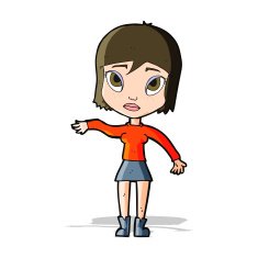 cartoon woman waving hand N5