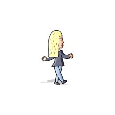 cartoon woman shrugging shoulders N182
