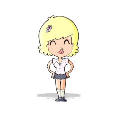 cartoon happy woman N108
