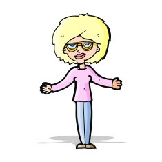 cartoon woman wearing spectacles N18