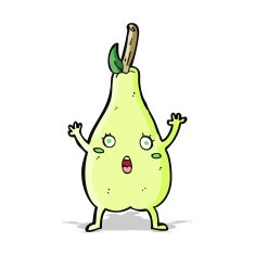 cartoon frightened pear N5