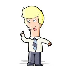 cartoon office man with crazy idea N5