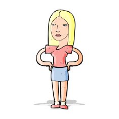 cartoon woman with hands on hips N81