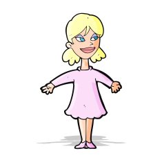 cartoon woman with open arms N36