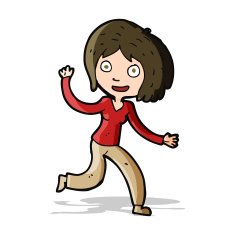 cartoon happy waving girl N4