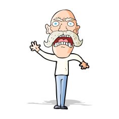 cartoon angry old man N63