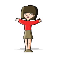 cartoon excited woman N58