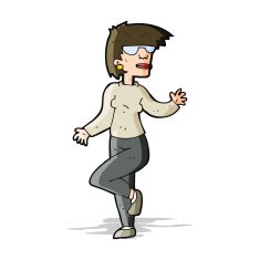Cartoon Woman Waving N121