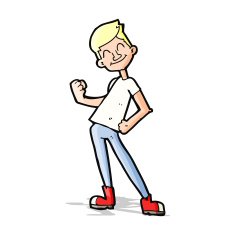 cartoon celebrating man N5