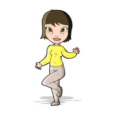 cartoon pretty woman waving N32