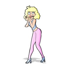 cartoon surprised woman N89