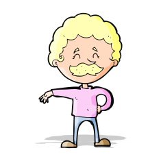 cartoon man making camp gesture N13