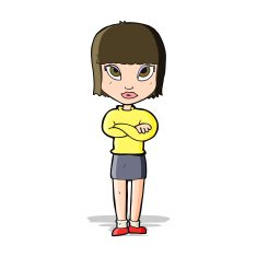 cartoon woman with crossed arms N17