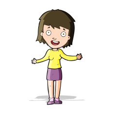 cartoon excited woman N60