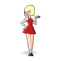 cartoon pretty woman N108