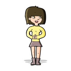 cartoon friendly woman N32