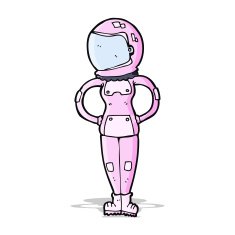 cartoon female astronaut N12