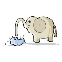 cartoon elephant squirting water N7