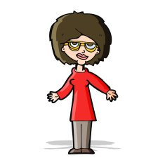 Cartoon Woman Wearing Glasses N11