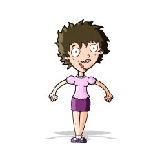 cartoon excited woman N61