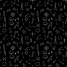 Hand drawn arrows and lines seamless pattern Vector illustration