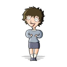 cartoon excited woman N62