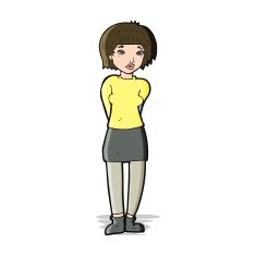 cartoon shy woman N19